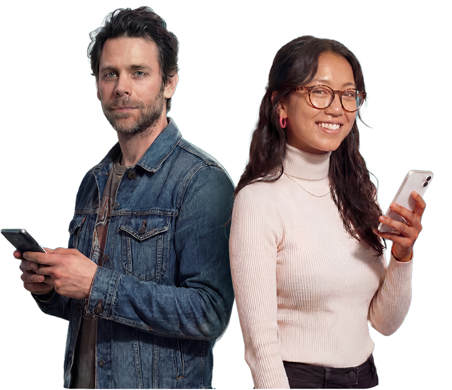 Couple with phones